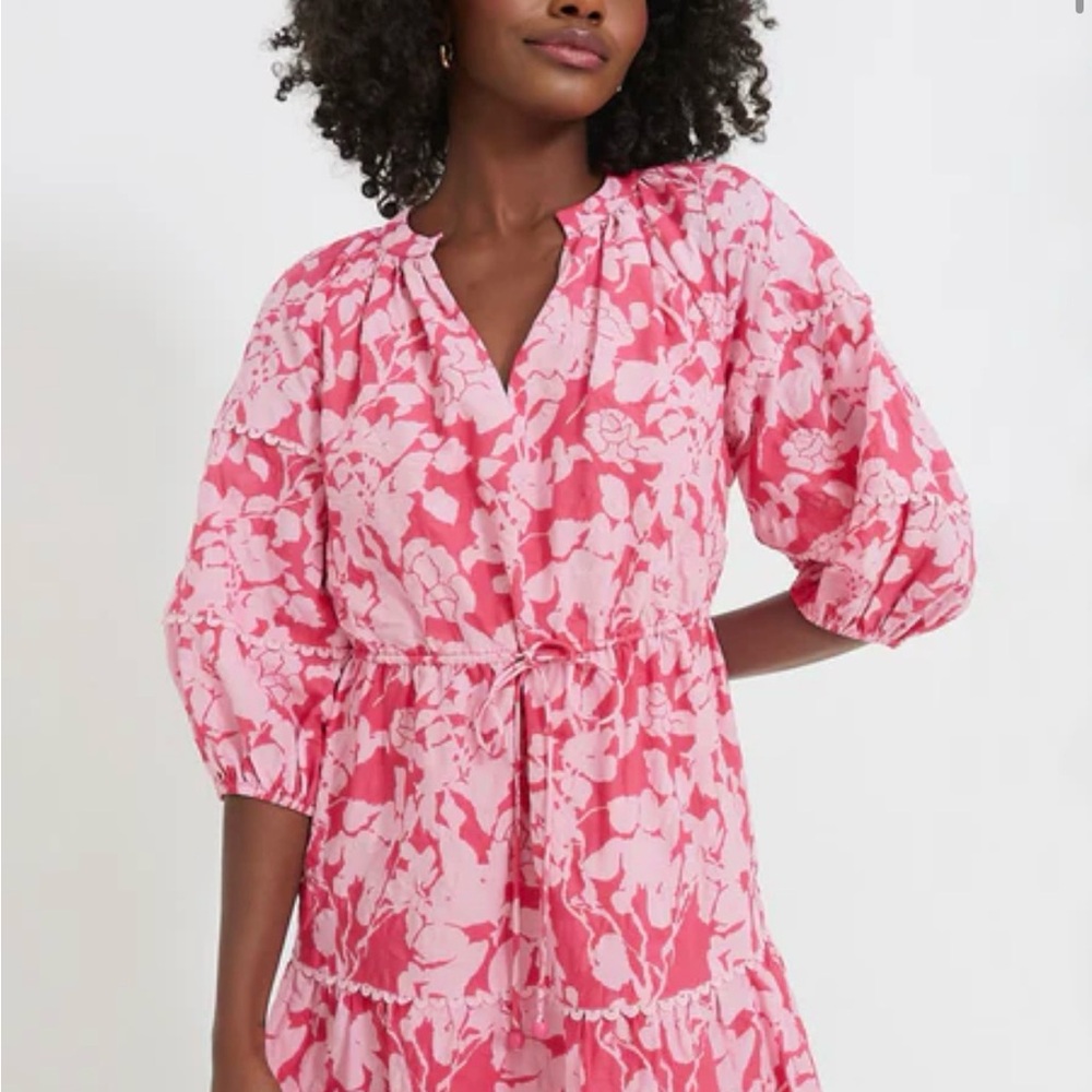 Hyacinth House Matilda Pink Textured Floral Dress